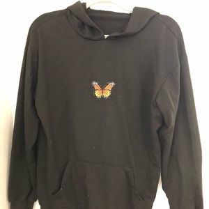 SHEIN black oversized butterfly hoodie